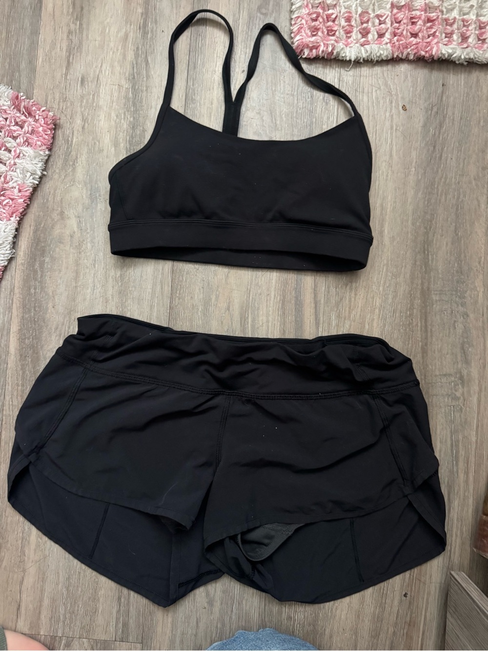 lululemon athletica Black Sports Bralette and Athletic Short Set